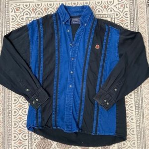 Wrangler Black and blue denim button up shirt